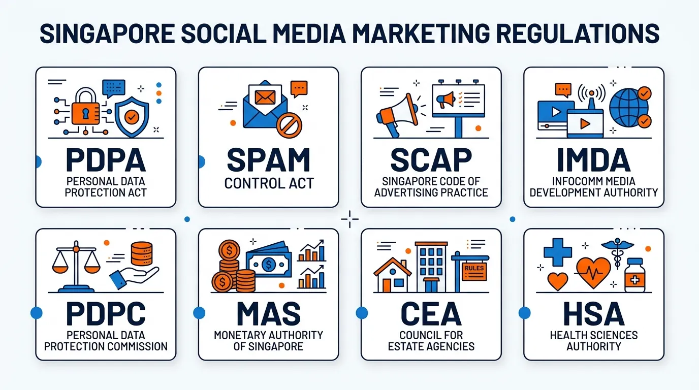 Social media marketing rules in Singapore are governed by these agencies