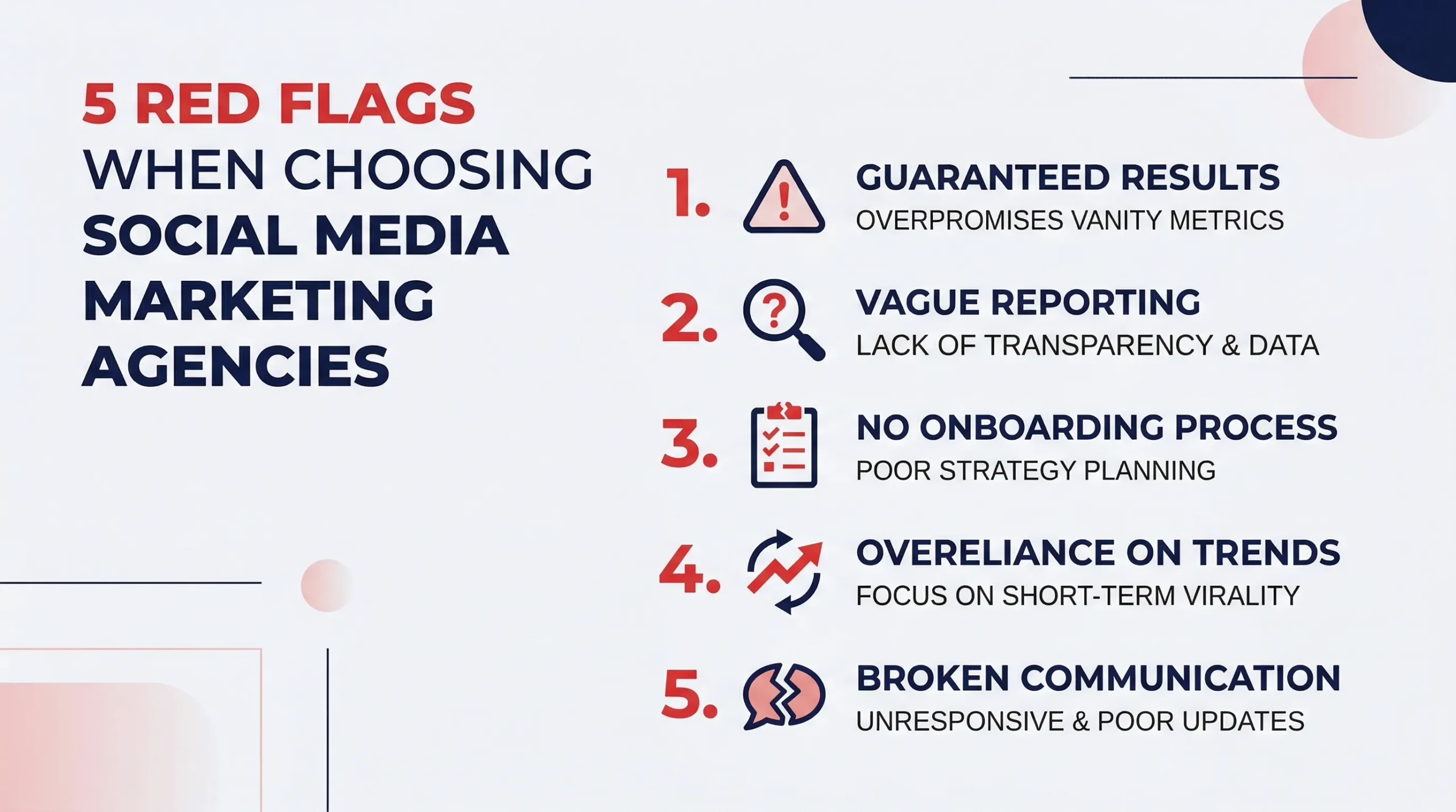 Selecting the Right Social Media Marketing Agencies: A Checklist for Business Owners 5 What to look out for when choosing social media marketing agencies