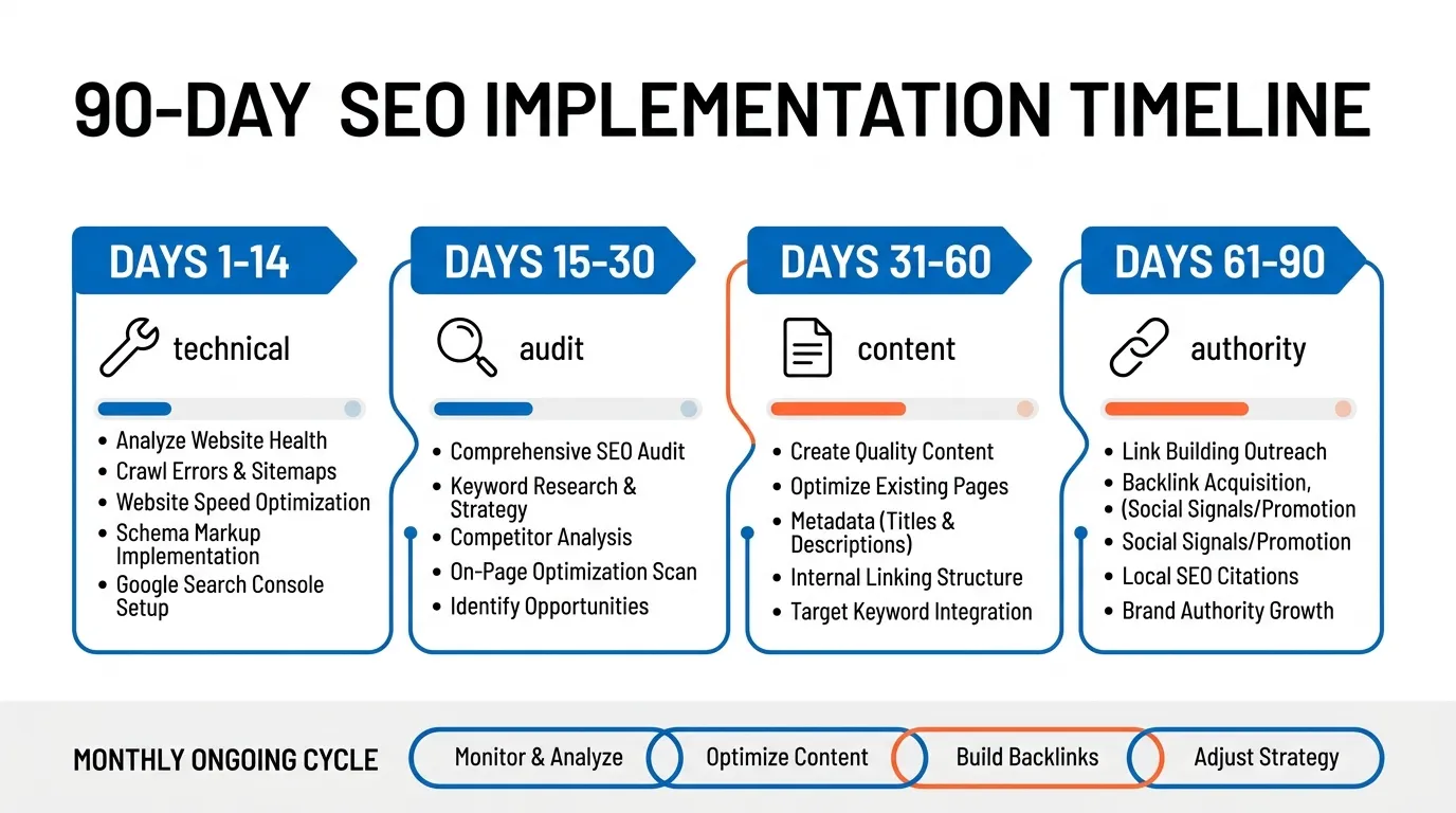 White hat SEO implementation workflow