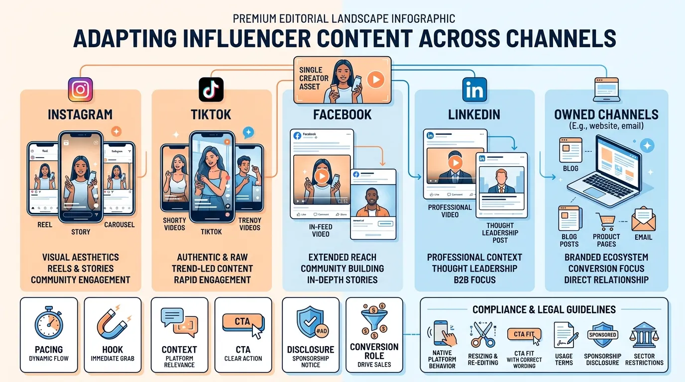 how influencer content is adapted