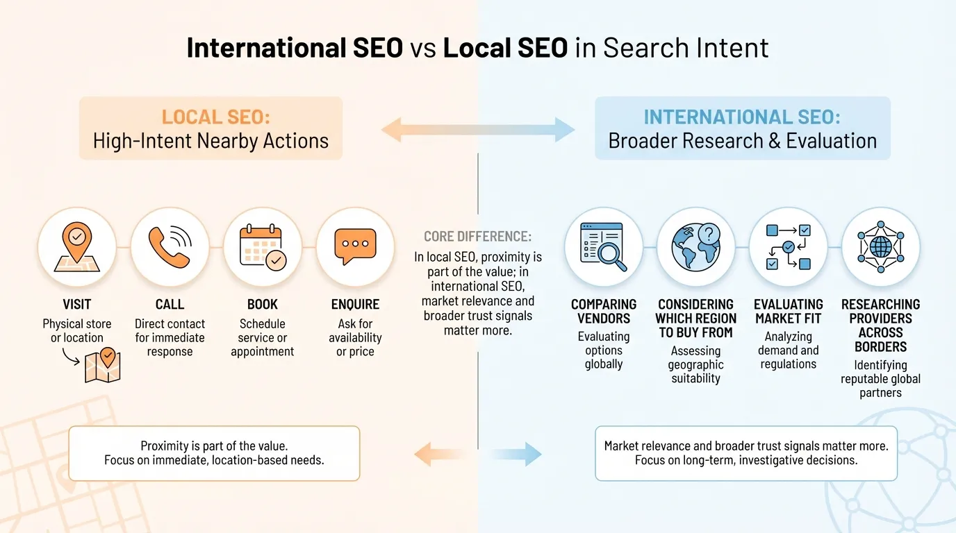 international vs local seo search intent
