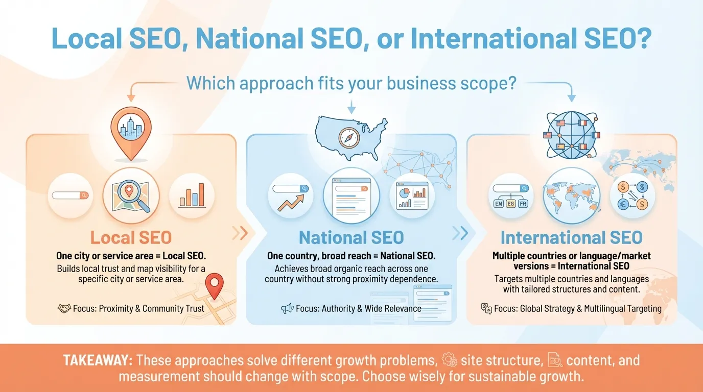 local vs national vs international seo