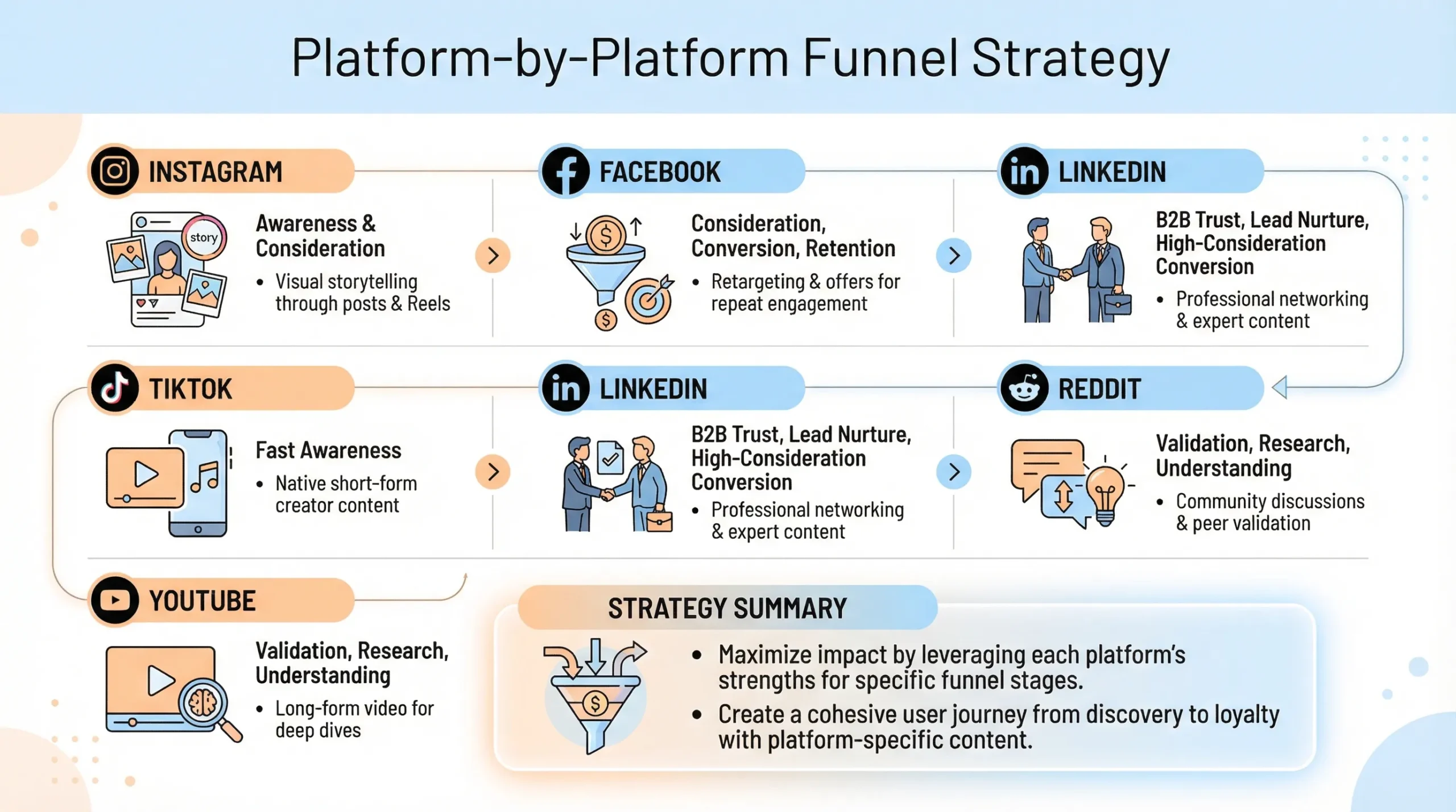 platform specific social media marketing funnel