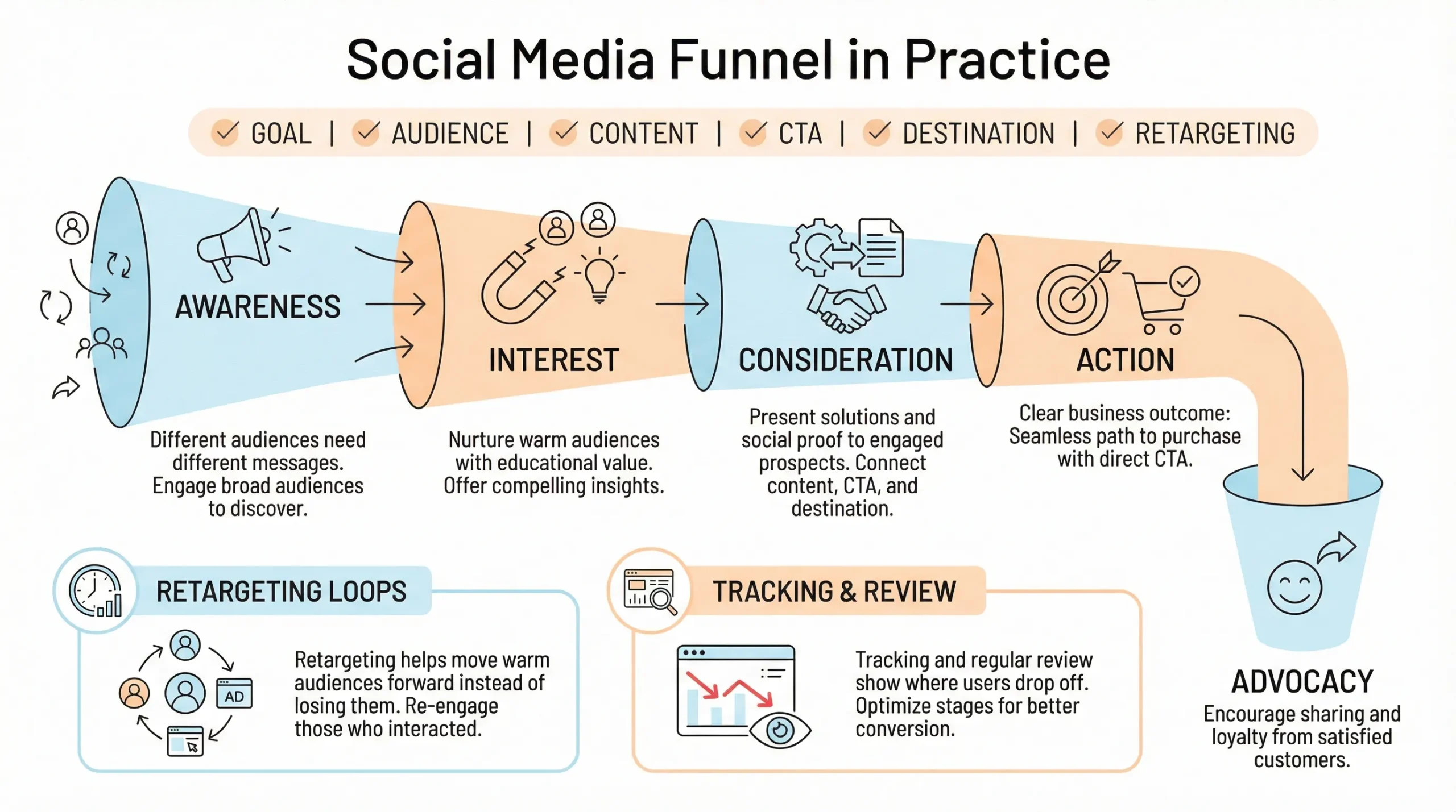social media marketing funnel in practice