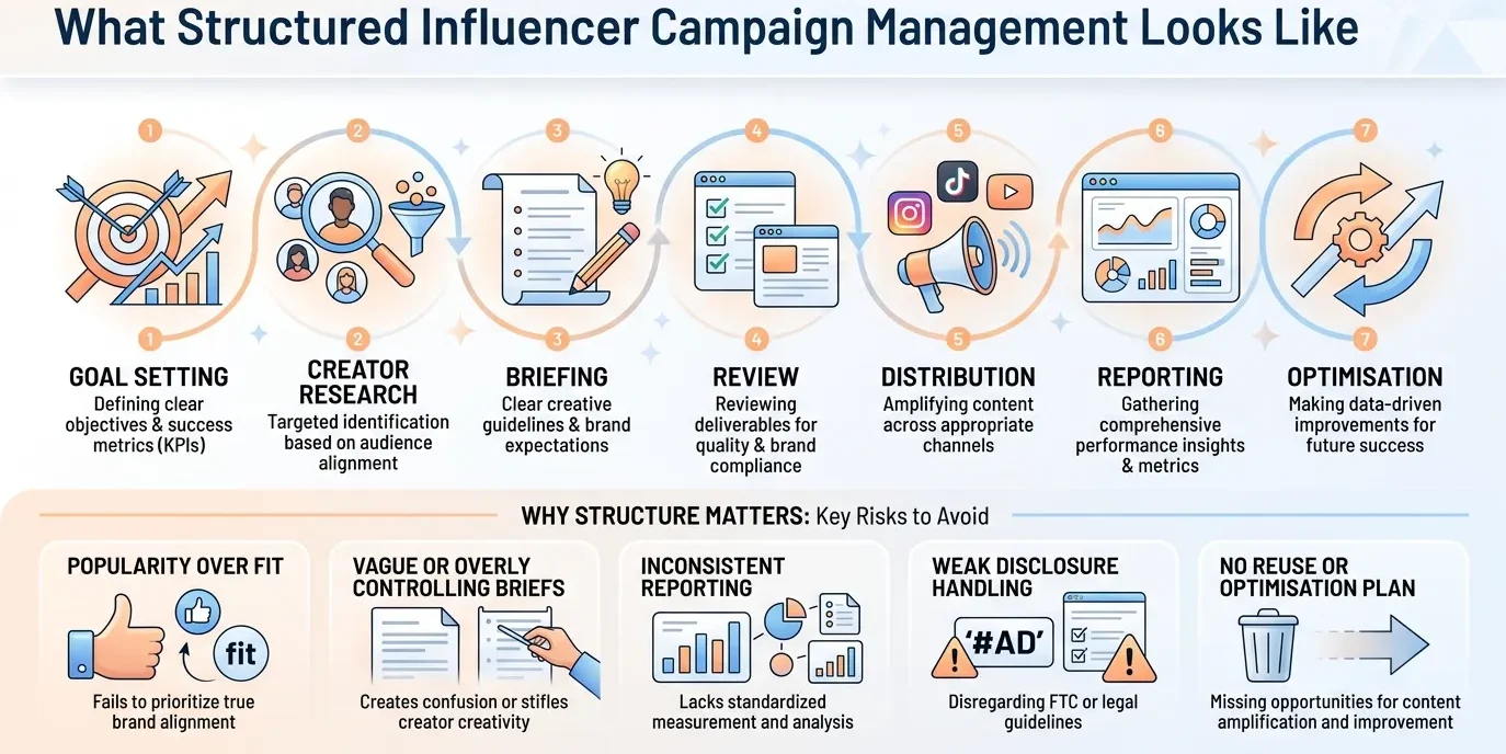 what a structured influencer marketing campaign looks like