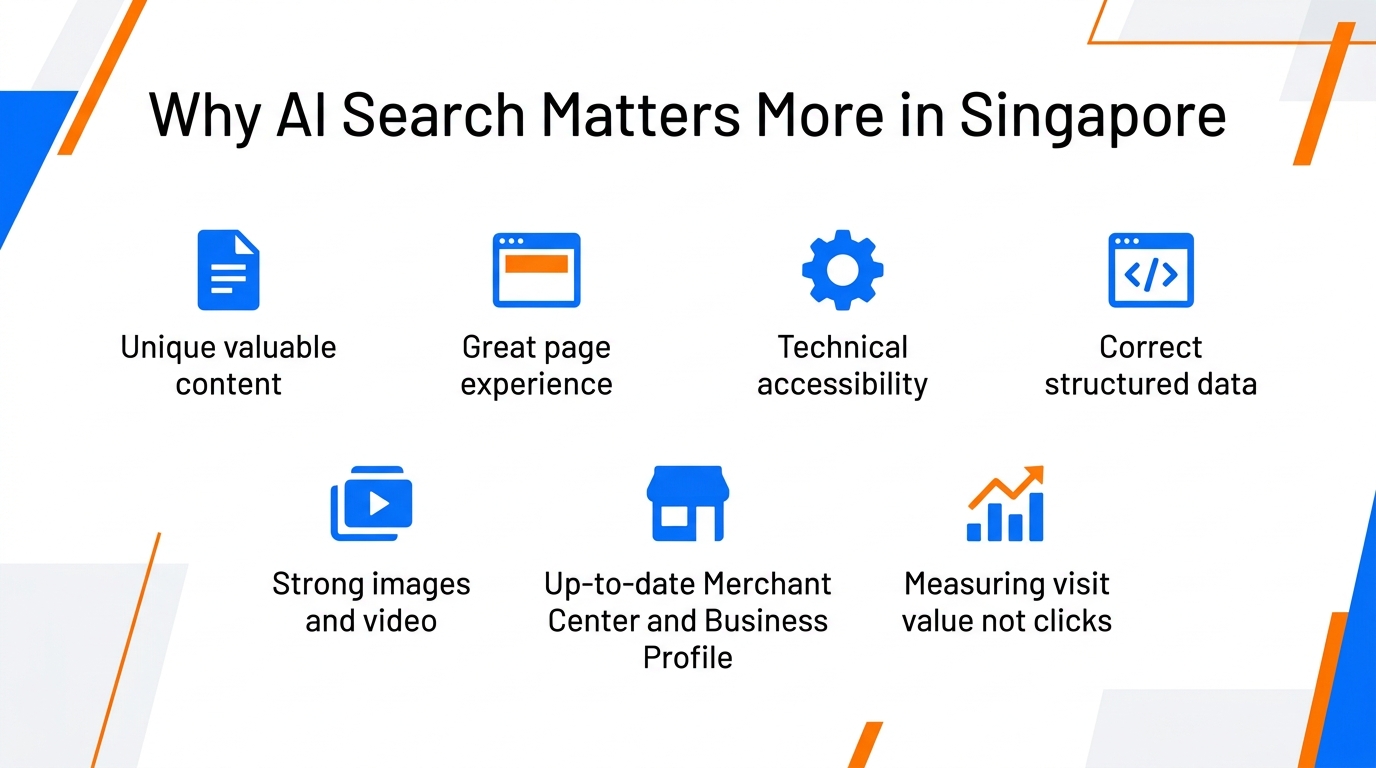 AI Search Has Changed How People Search & Buy: How to Keep Up With It 2 Seven ranking factors that help brands win in AI search in Singapore.