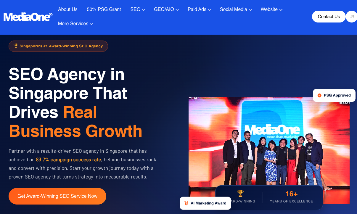 Mediaone as one of the best digital marketing agencies in singapore