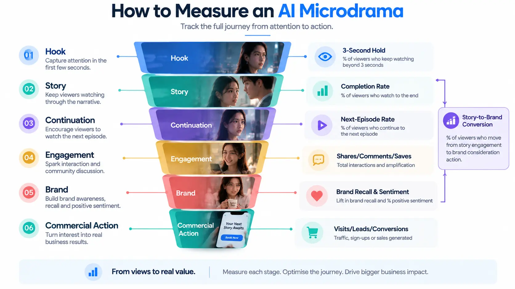 An infographic of how to measure AI microdramas