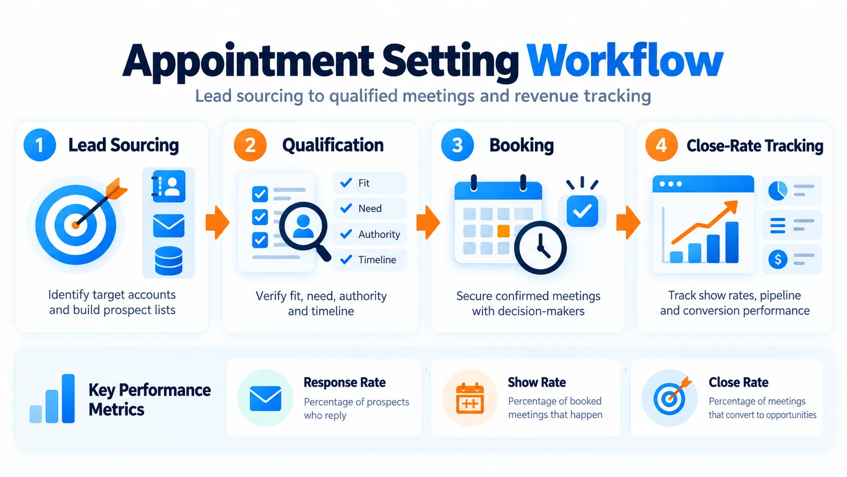 B2B Appointment Setting: The Complete Guide 1 appointment setting workflow by mediaone