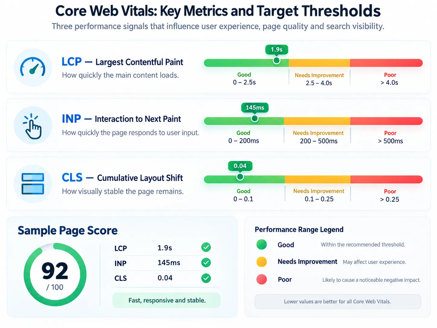 Optimise Web Pages: A Complete Framework for Speed, Rankings and Conversions 2 core web vital metrics by mediaone