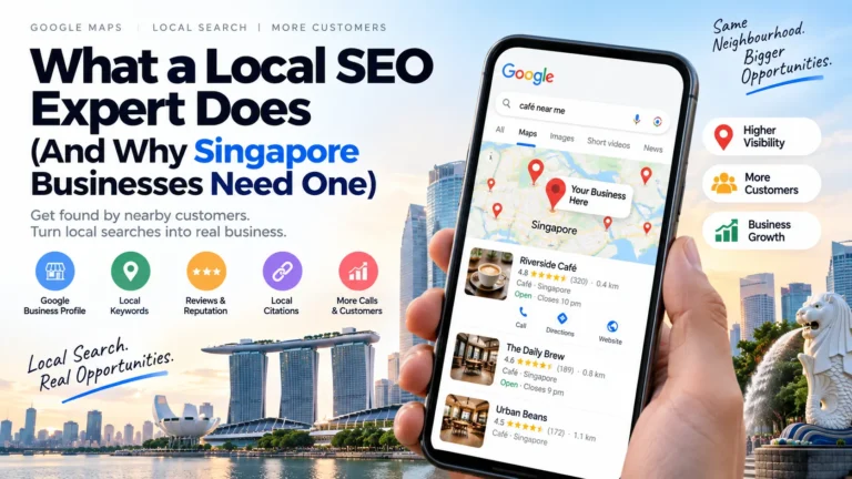 Discover what a local SEO expert does and how Singapore businesses can improve Google Maps rankings, local visibility, reviews and qualified leads.