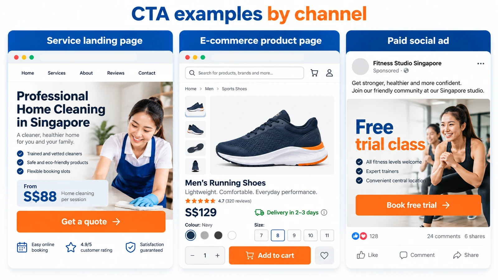 Call to Action Strategies for Singapore Audiences: Evidence-Based Approaches with Local and Global Examples 3 CTA Examples for Service Pages Ecommerce and Paid Social