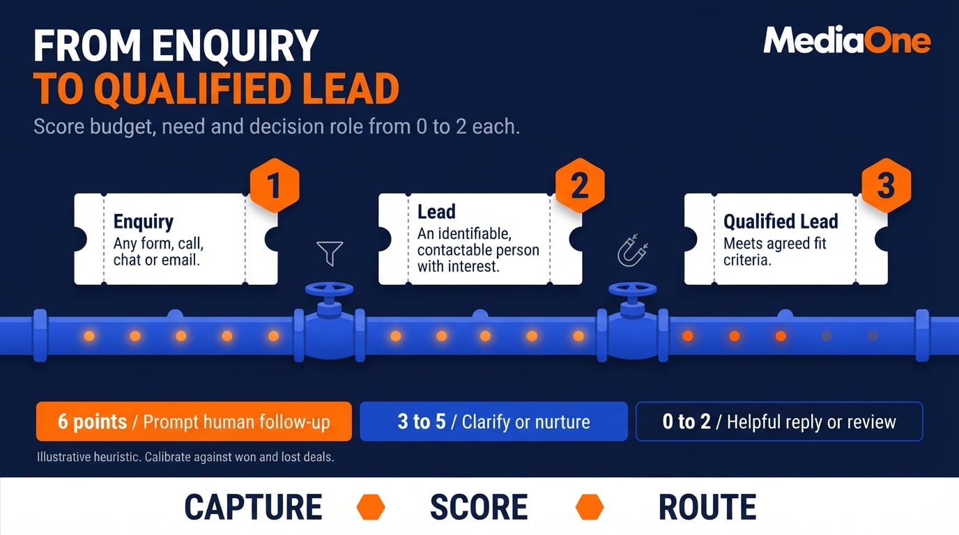 Digital Marketing Leads: How Singapore Businesses Generate, Qualify and Convert Enquiries 1 How digital marketing leads move from raw enquiry to qualified lead using budget, need and decision role