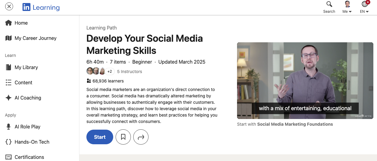 Social Media Marketing Courses in Singapore: A Practical Guide for 2026 8 LinkedIn Learning, Social Media Marketing Path