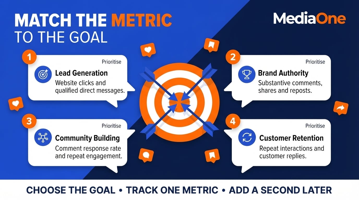 Social Media Engagement Tips That Drive Business Results 2 Social media engagement tips for matching metrics to lead generation, authority, community and retention goals