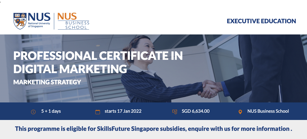 Social Media Marketing Courses in Singapore: A Practical Guide for 2026 1 NUS professional certificate in digital marketing