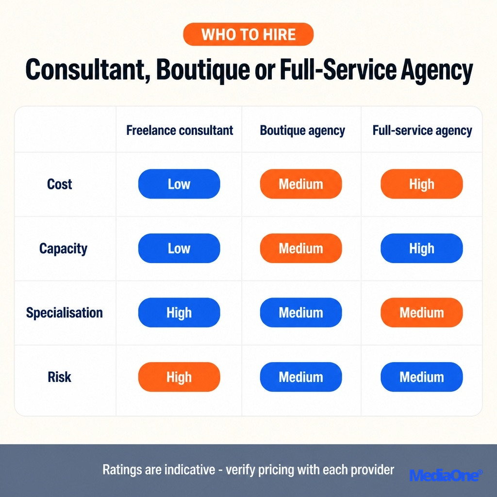 SEO Consultant in Singapore: How to Choose, Price and Work With One in 2026 2 SEO Consultant in Singapore Three Types- Consultant, Boutique, Full-Service Agency
