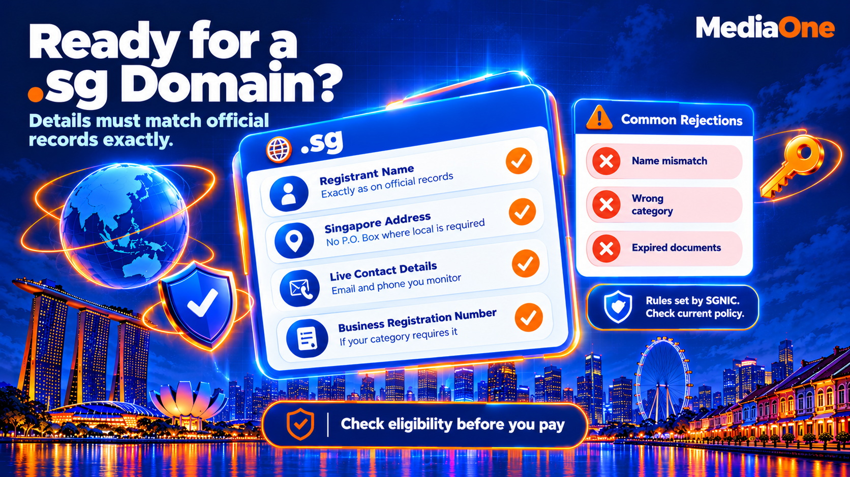 How to Register a Domain Name in Singapore: A Practical Guide for 2026 3 Details to prepare before you register a domain name ending in .sg with SGNIC rules