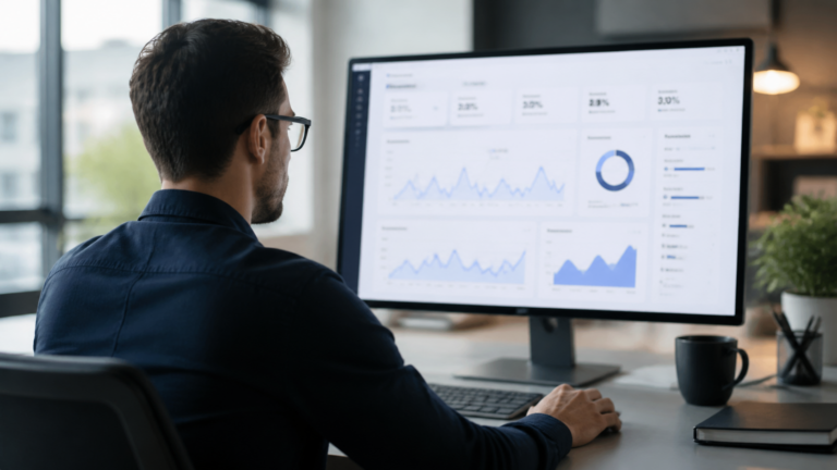 Bounce rate analysis on a website analytics dashboard