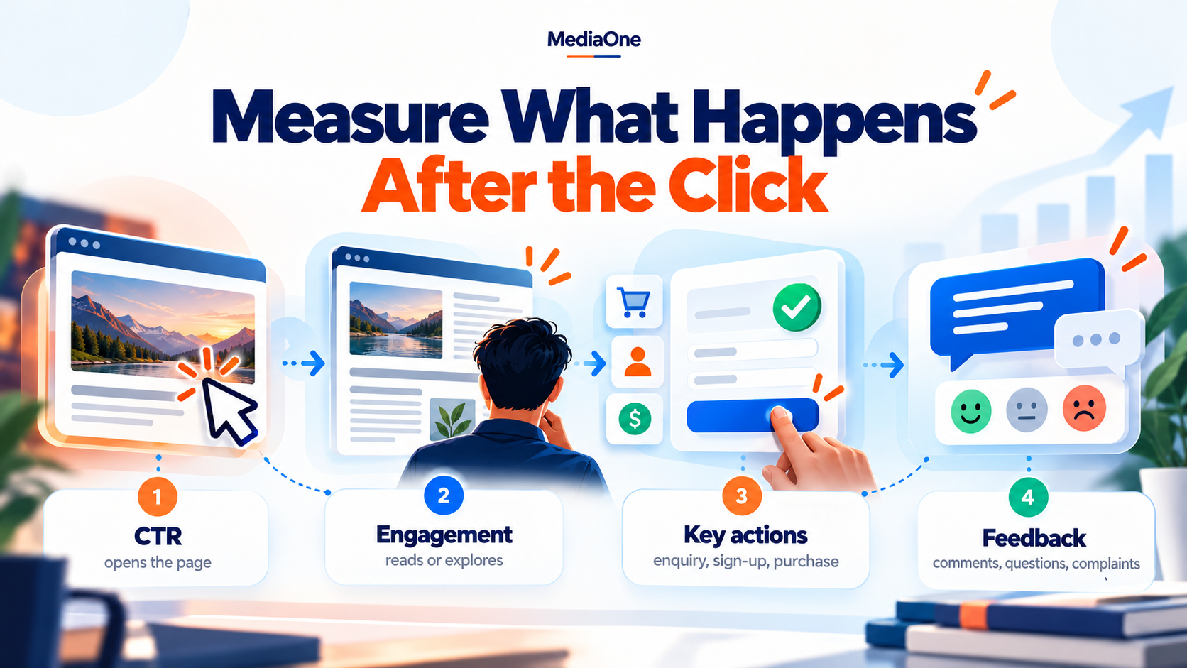 Clickbaiting: What It Is, How It Works and How to Spot It 3 Clickbaiting performance measurement showing CTR, engagement, key actions and audience feedback after the click