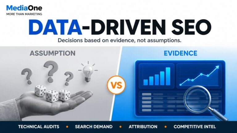 data driven seo mediaone infographics