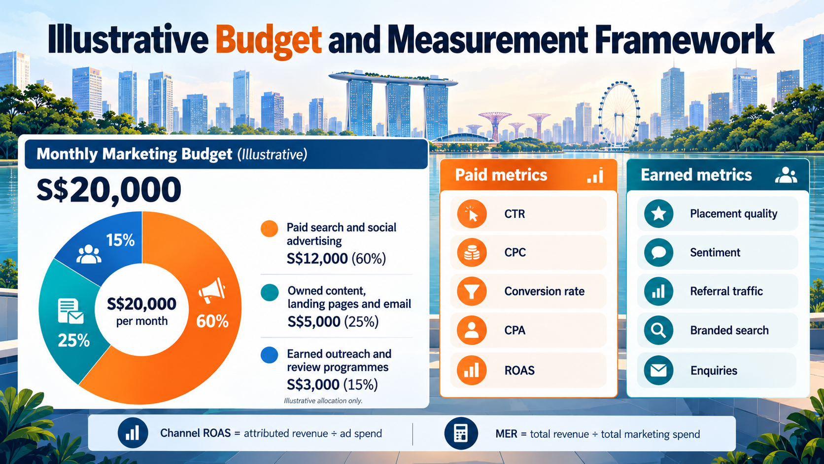 Earned vs Paid Media: How to Choose, Combine and Measure Both in Singapore 3 Earned vs paid media budget allocation and performance measurement framework