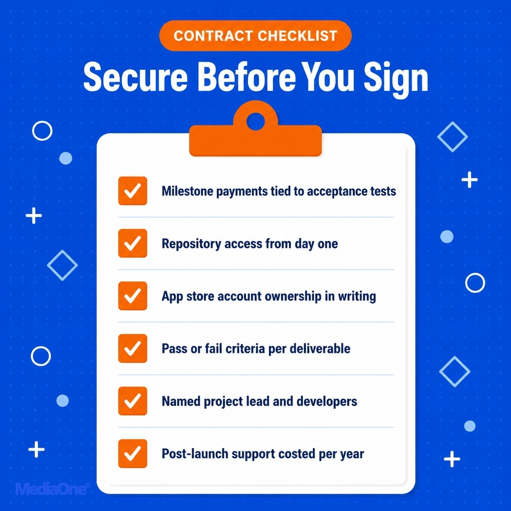 Mobile App Development Companies in Singapore (2026): How to Choose, What It Costs and What to Watch For 3 Contract Checklist before you sign with a mobile app development company