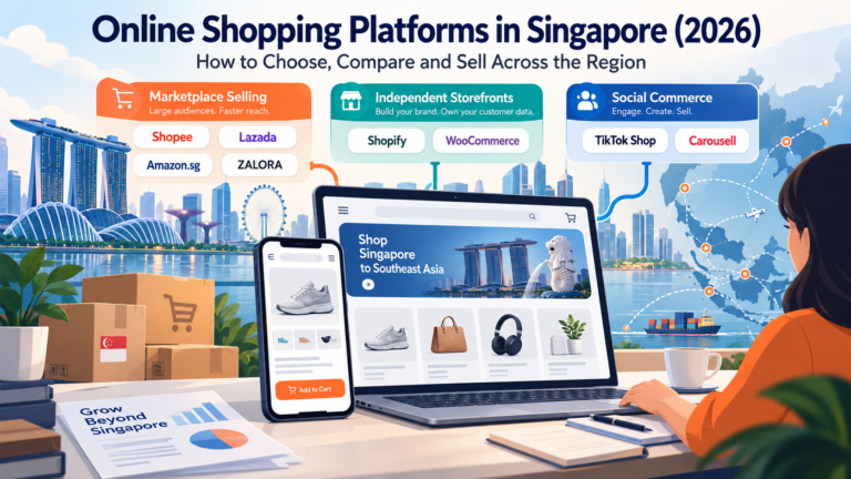 Online shopping platforms in Singapore 2026 covering marketplaces, independent storefronts and social commerce