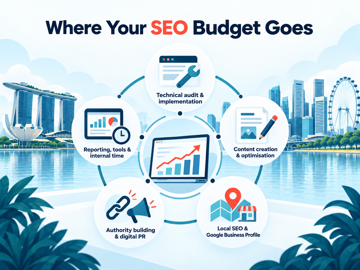 SEO Marketing Budget: How Much to Spend in 2026 and How to Justify It 2 SEO marketing budget allocation across technical SEO, content optimisation, local SEO, authority building, reporting, tools and internal resources