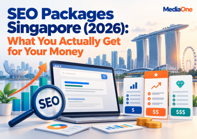 SEO packages Singapore comparison showing different service tiers, SEO performance, deliverables and pricing options