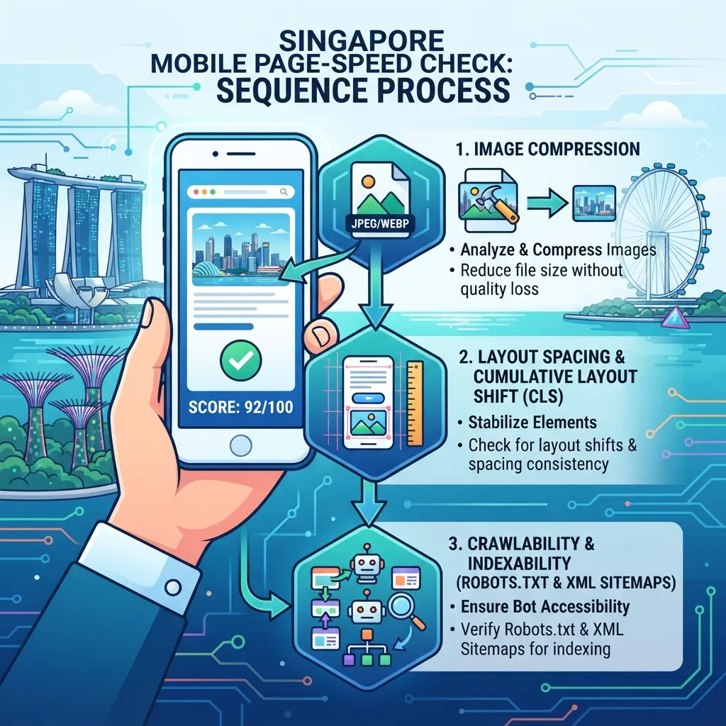 SEO Techniques for Singapore Businesses 3 sequence of a mobile page-speed check by mediaone