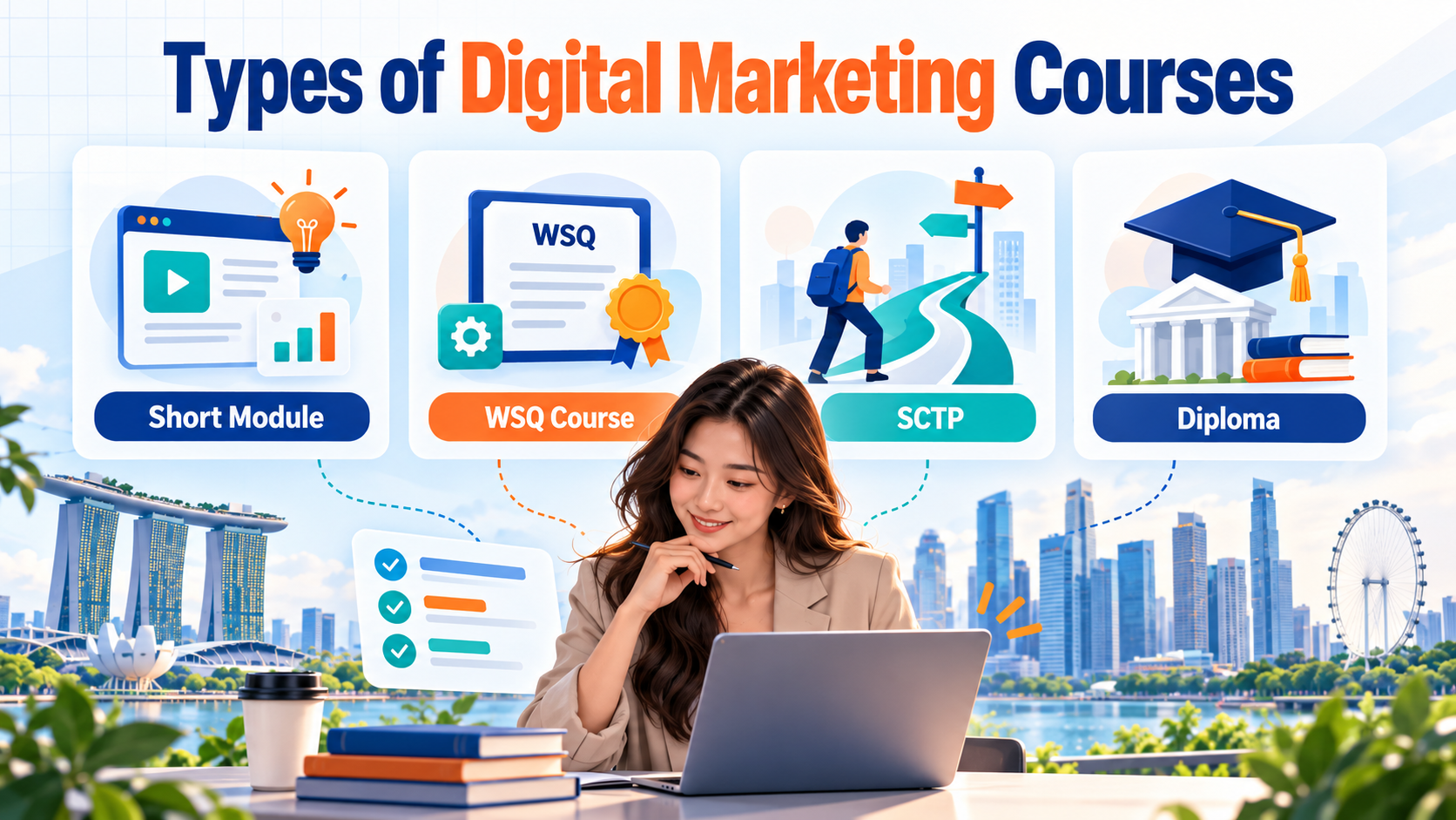 SkillsFuture Marketing Courses in Singapore (2026): Funding, Course Types and How to Choose 1 SkillsFuture marketing courses in Singapore including short modules, WSQ courses, SCTP programmes and diplomas