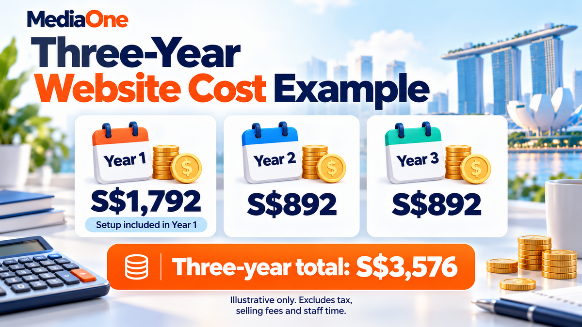 Website Builder Service: How to Choose, Price and Launch One in Singapore (2026) 2 Illustrative website costs over three years
