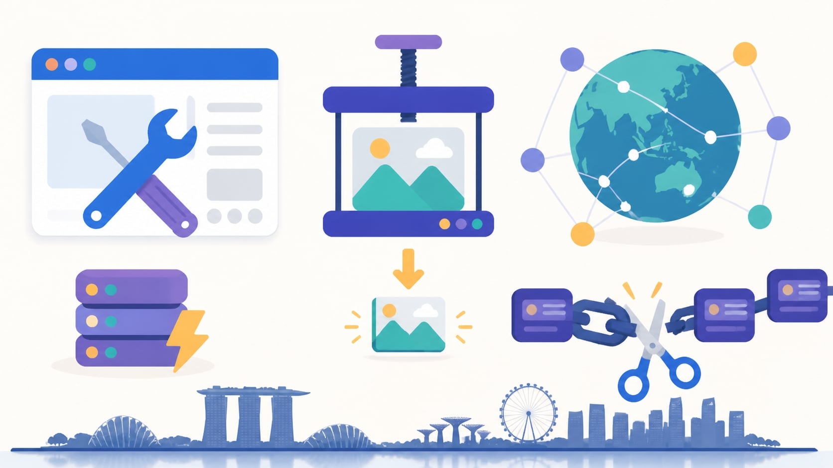 Website Page Speed: How to Measure and Improve a Slow Site in Singapore (2026) 3 Website page speed optimisation methods including image compression, faster hosting, CDN use and code cleanup